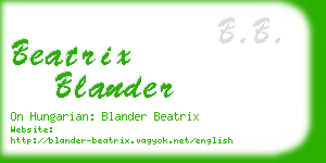 beatrix blander business card